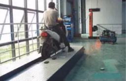Motorcycle inspection equipment for factory quality assurance